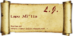 Lapu Júlia névjegykártya