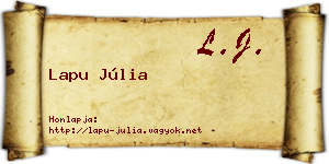 Lapu Júlia névjegykártya